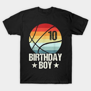 10 Year Old Basketball Player 10th Birthday Boy Tenth Bday T-Shirt